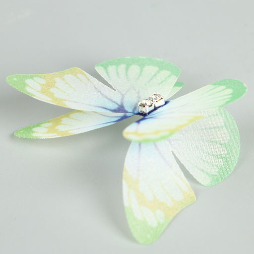 Декор для творчества «Бабочка», двухслойный, набор 12 шт., размер 1 шт. — 5×4 см, цвет зелёный