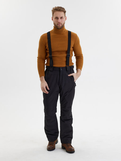 Полукомбинезон утепленный мужской зимний горнолыжный черного цвета 2405Ch - Mtforce фото 16