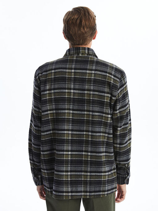 Regular Fit Uzun Kollu Ekose Gabardin Erkek G?mlek