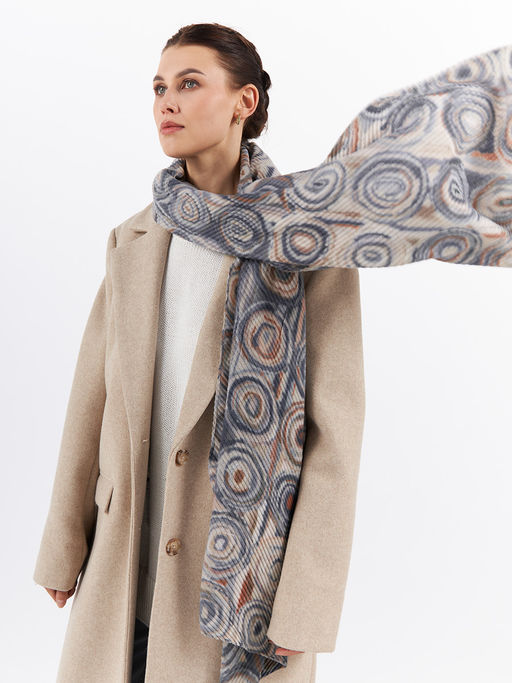 Большой, мягкий, тонкий и очень нежный двусторонний палантин с рисунком - Tantino фото 5