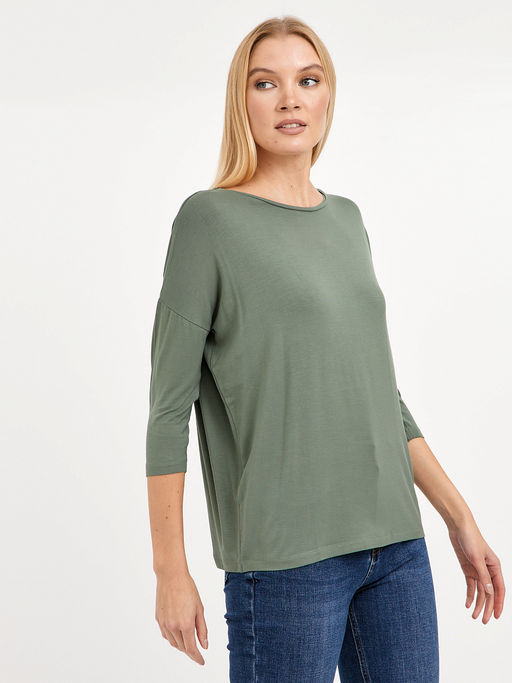 футболка женская свободного кроя с рукавом 3/4 - Glenfield фото 4