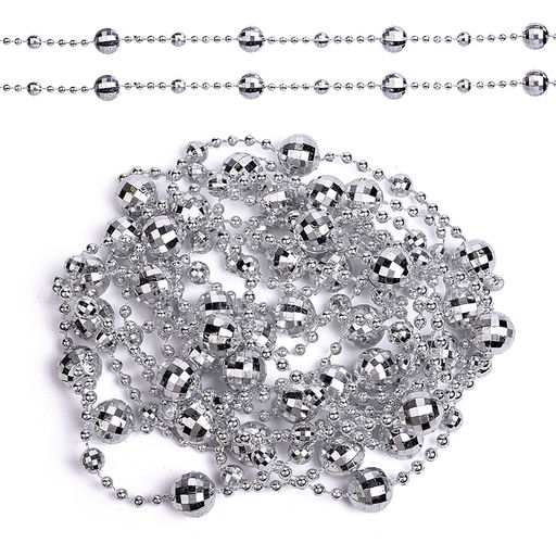 Бусы новогодние серебро (2,7м)