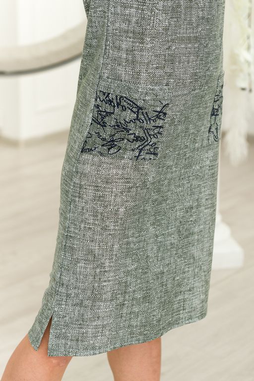 Туника женская из кулирки Льняная палитра-1 хаки - Амадэль фото 8