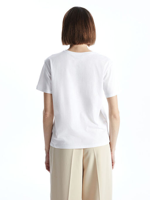 Bisiklet Yaka Nak??l? Kad?n Ti??rt