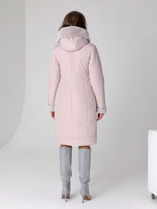 Не продается на маркетплейсах! 23412 Пальто серо-розовый - Dizzyway фото 4