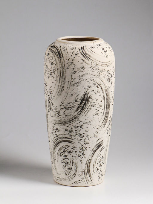 Ваза «Сэнс», 28.5×13 см, керамика, бело-чёрная