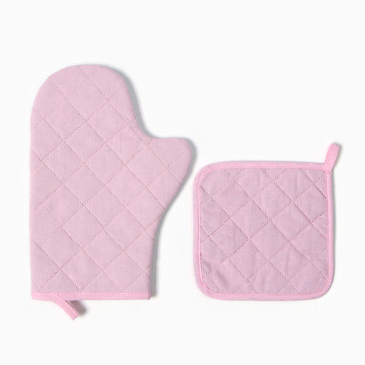 Набор кухонный Чайные традиции, варежка-прихватка 20х28см, прихватка 17х17см, - Доляна фото 3