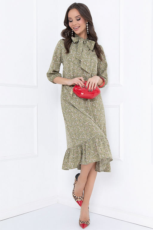 ПЛАТЬЕ НОГАРА (ХАКИ ФЛОВЕРС) - Bellovera фото 4