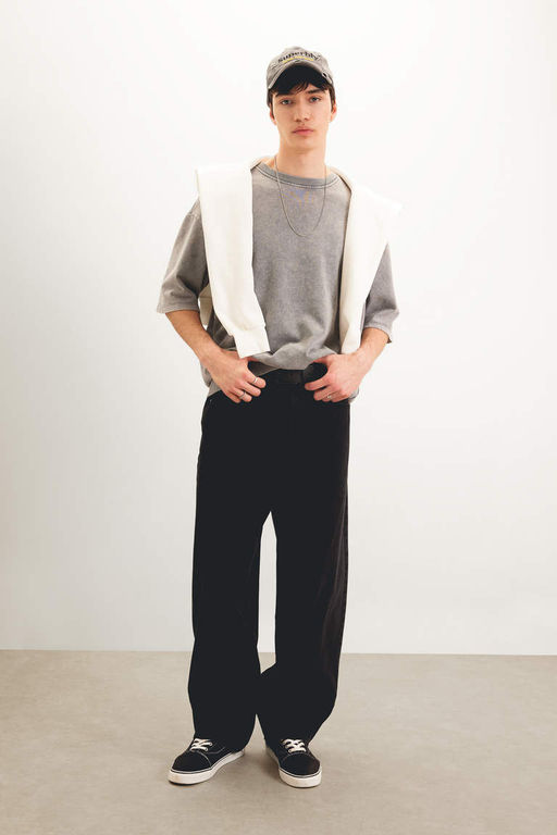 Широкие мешковатые джинсовые брюки с широким узором, нормальной талией и широкими штанинами - Defacto фото 10