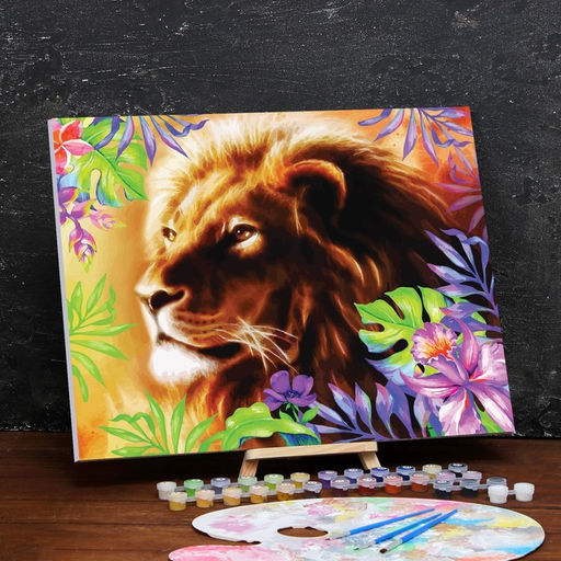 Картина по номерам на холсте с подрамником Лев 40 50 см - Школа талантов фото 2