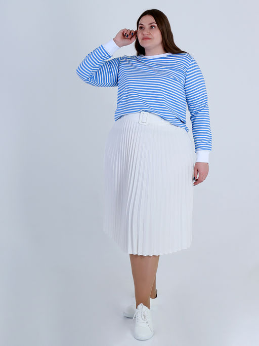 Плиссированная юбка женская больших размеров офисная - Almond фото 23