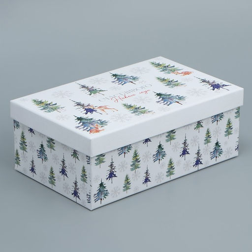 Коробки подарочные новогодние набор 6 в 1 «Новогодняя акварель», 20×12.5×7.5 ‒ 32.5×20×12.5 см