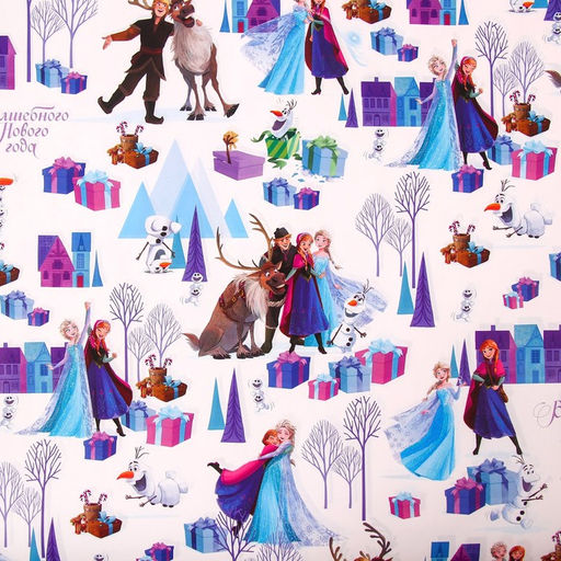 Цена за 10 шт. Упаковочная бумага, 70х100, Холодное сердце