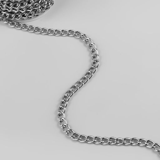 Цепочка для сумки, железная, 7×11 мм, 10±0.5 м, цвет серебряный