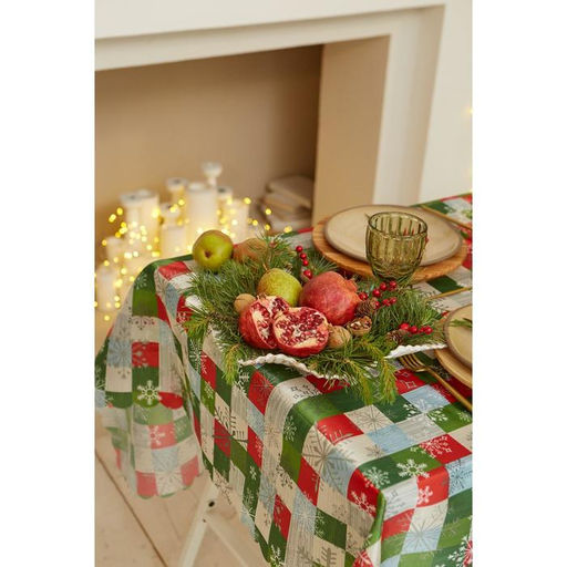 Скатерть новогодняя Доляна Новогодняя мозаика 145*300 +/- 2 см, 100% п/э  фото 5