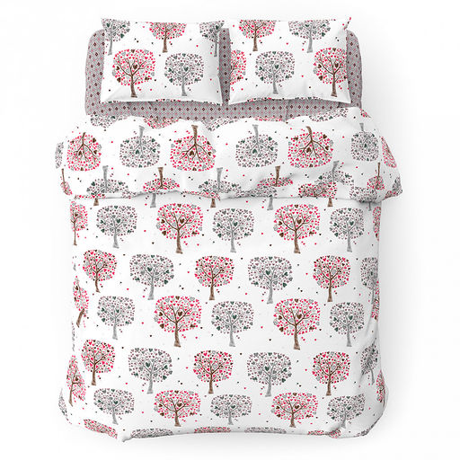 Пододеяльник на пуговицах Евро Макси Дерево желаний 215х240см, поплин 115г/м2, хлопок 100%, упаковка классическая ПВХ 28х41см, Домашняя мода (Россия)