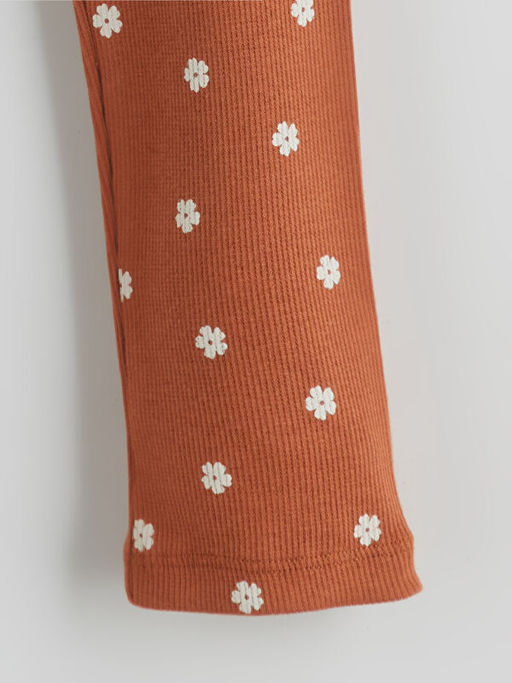 Beli Lastikli ?i?ekli K?z ?ocuk Tayt