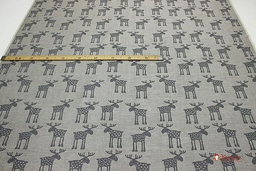 Полулен жаккард Лоси цв.серый/мокрый асфальт, ш1.6м, лен-51%, хлопок-49%, 220гр/м.кв. - Купава фото 2