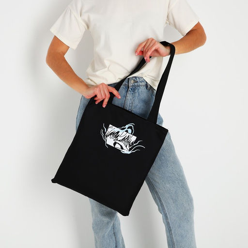 Сумка шопер Аниме 35х0.5х40 см, отд без молнии, без подклада, чёрная - Nazamok фото 9