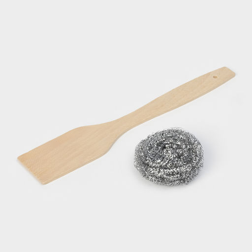 Сковорода блинная Wild Kitchen, d=24 см, лопатка и губка в комплекте, чугун  фото 9