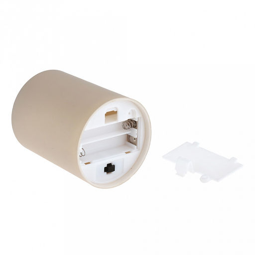 Свеча интерьерная, светодиодная на батарейках д6см h7,5(10)см, свет теплый, с мерцанием, матовый пластик, цвет бежевый, питание от 2-х батареек ААА (в комплект не входят) (Китай)