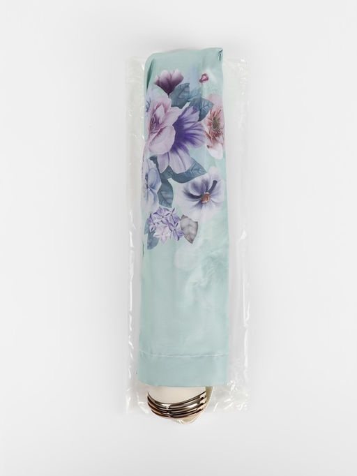 Зонт механический Фиалки, эпонж, 4 сложения, 8 спиц, R=47/55 см, d=94 см, МИКС