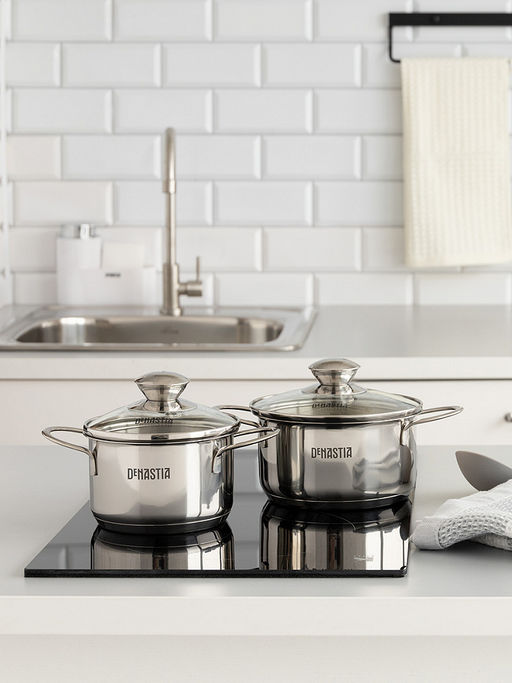 Кастрюля с крышкой 1л серебристый нержавеющая сталь