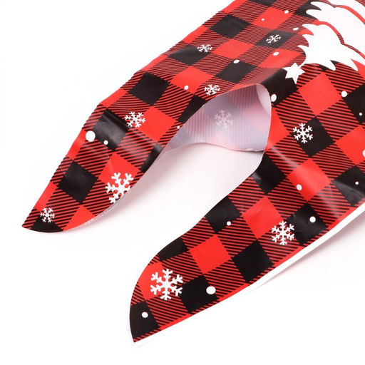 Цена за 50 шт. Пакет полиэтиленовый подарочный новогодний, с ушками Клетка красная, 13?23 см - UPAK LAND фото 7