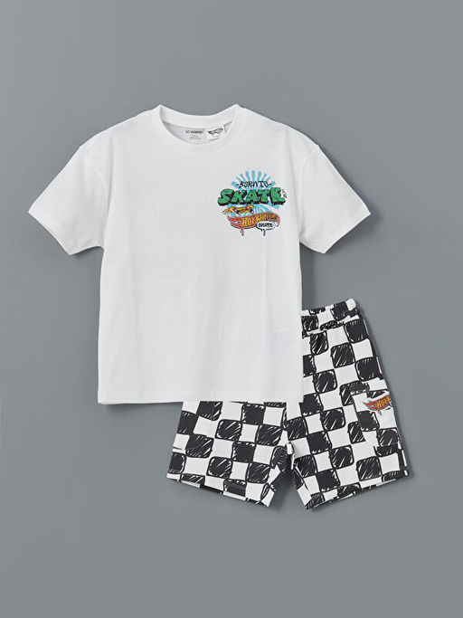 Hot Wheels Bask?l? Erkek ?ocuk Ti??rt ve ?ort 2li