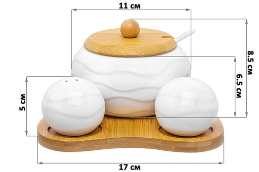 Набор Elan Gallery Айсберг волны сахарница 440 мл солонка перечница на подставке 16×17×8.5 см  фото 2