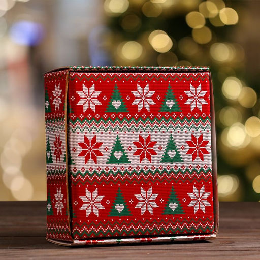 Коробка подарочная, крышка-дно, Новогодний принт, 14,5 х 14,5 х 6 см - UPAK LAND фото 2