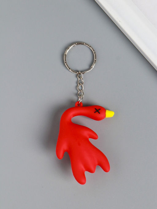 Цена за 12 шт. Брелок для ключей на кольце резина «Утка», 5×2×5.5 см, МИКС