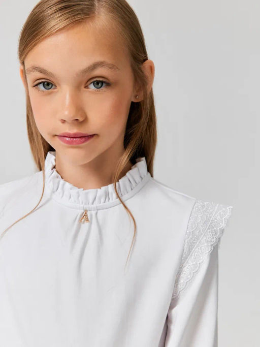 ACOOLA / Блузка детская для девочек Kolett белый  фото 7