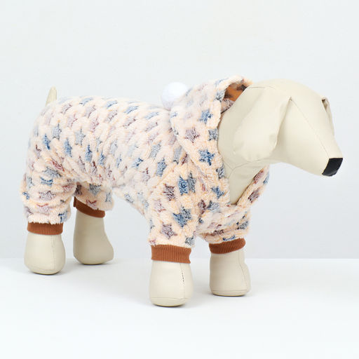 Комбинезон Звёзды с капюшоном, размер 2XL (ДС 45 см, ОШ 45 см, ОГ 55 см), бежевый - Simaland фото 3