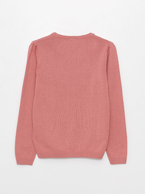 Bisiklet Yaka Desenli Uzun Kollu K?z ?ocuk Triko Kazak - Waikiki фото 2