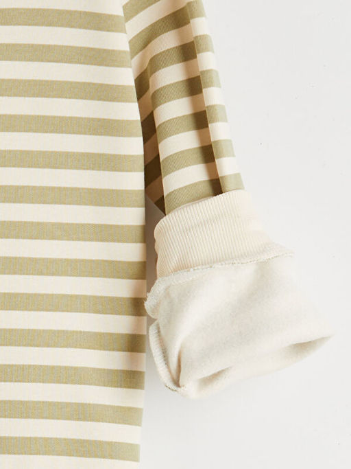 Bebe Yaka ?izgili K?z ?ocuk Sweatshirt