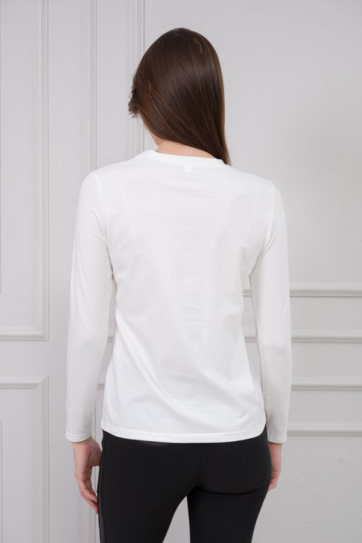 Лонгслив женский из кулирки с лайкрой молоко макси - Амадэль фото 10