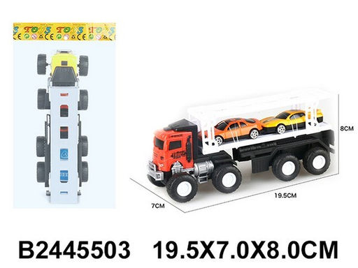 Автовоз инерц. + машины 2шт. (2445503) в пакете 19,5*7см