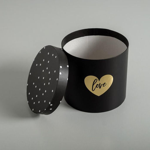 Набор коробок для цветов 4 в 1, упаковка подарочная, Чёрно-белый, 14?14?13 см - 20?20?17.5 см