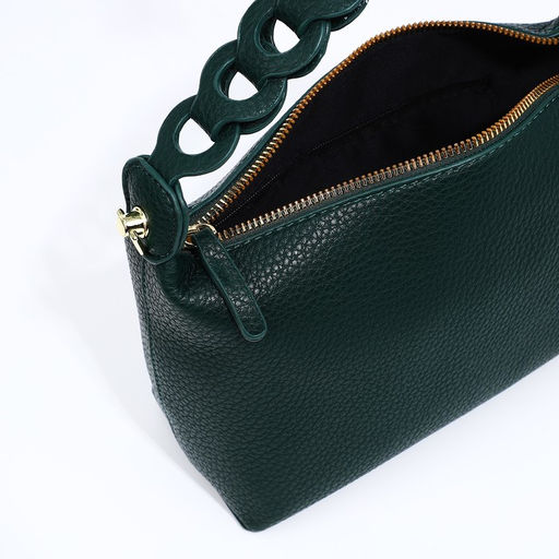 Сумка-багет на молнии, цвет зелёный - Simaland фото 7