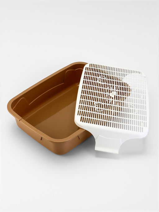 Туалет с сеткой, 44×33×11.5 см, бежевый, белый