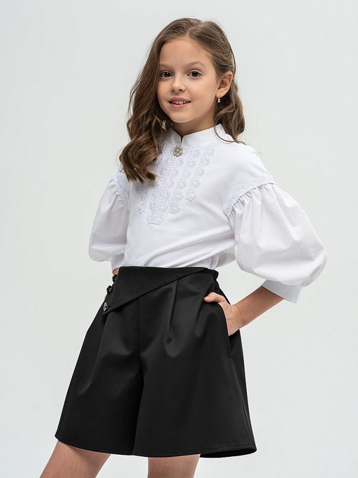 Черные школьные шорты Mooriposh для девочки, модель 0431  фото 13
