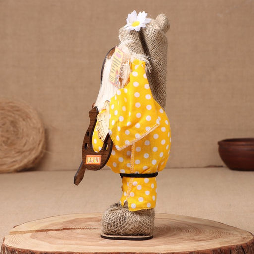 Фигурка-оберег «Домовой. Славуся в льняном колпаке, с ложкой и подковой», МИКС