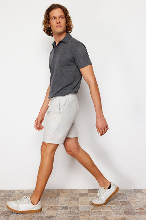 Gri Regular Fit Lastik Belli K_sa _ort TMNSS22SR0020 - Trendyolmilla фото 2