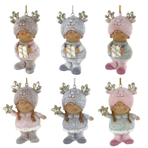 Фигурка декоративная "Дети", L4,5 W3,5 H8 см, 6в.