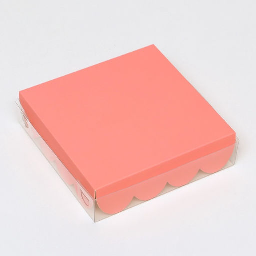Цена за 5 шт. Коробка для печенья, розовая, 12×12×3 см