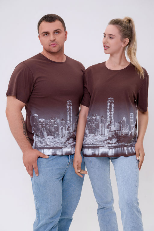 Футболка из кулирки унисекс Город шоколадный - Амадэль фото 3