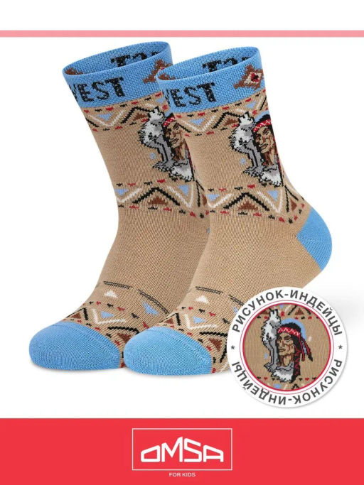 (Omsa) Calzino 23P90 (индейцы) beige