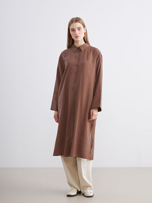Oversize Modal Kar???ml? Kad?n G?mlek Tunik