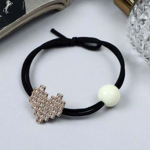 Цена за 6 шт. Резинка для волос «Нонна», сердце, 5 см